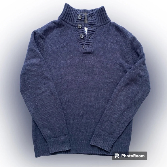 OLD NAVY Men’s Warm  Wool Cotton 1/4 Button Turtleneck Sweater Size M - Picture 1 of 11